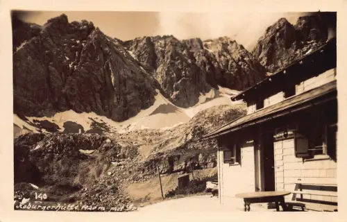 A073 Österreich Koburgerhütte 1920m Hütte Berggipfel Vintage Postkarte