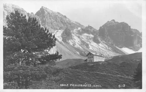 A072 Österreich Adolf Pichlerhütte Tirol Hütte Baumberg Vintage Postkarte