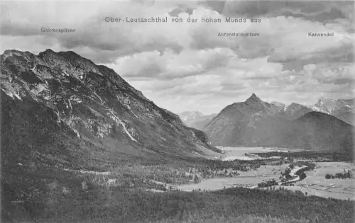 A072 Österreich Ober Leutaschthal von der hohen Munde Aus Vintage Postkarte