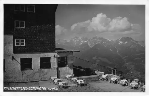 A073 Österreich 1940 Patscherkoffel Hotel Restaurant Tische Stühle RPPC Postkarte