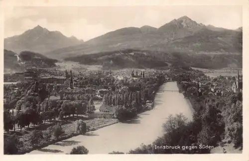 A073 Österreich Innsbruck mit Serie und Nockspitze Vintage Postkarte