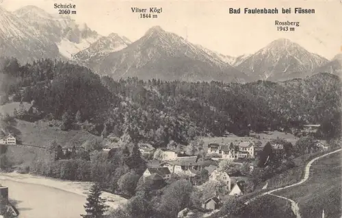 A071 Österreich 1911 Bad Faulenbach bei Füssen Berggipfel Postkarte