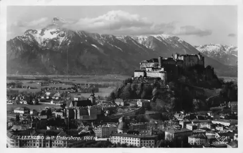 A072 Österreich 1939 Festung Salzburg und Untersberg RPPC Postkarte