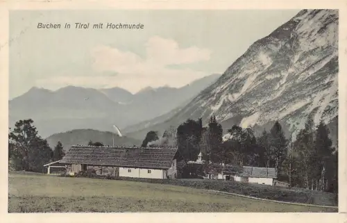 A072 Österreich Buchen in Tirol mit Hochmünde Haus Berg Vintage Postkarte