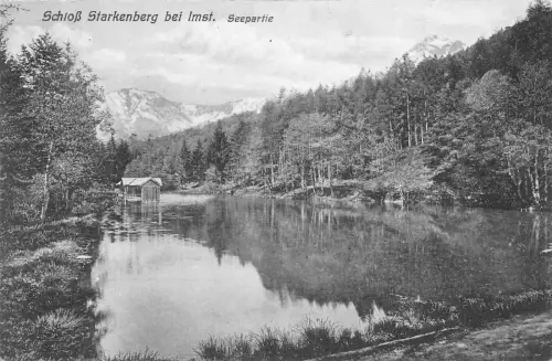A072 Österreich Schloss Starkenberg bei Imst Seepartie See Wald Postkarte