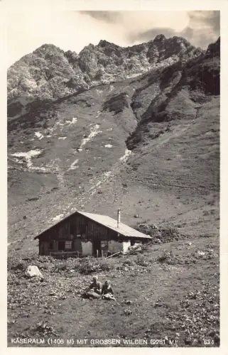 A069 Österreich Kaeseralm 1406 Mit Großen Wilden Hüttengebirge RPPC Postkarte