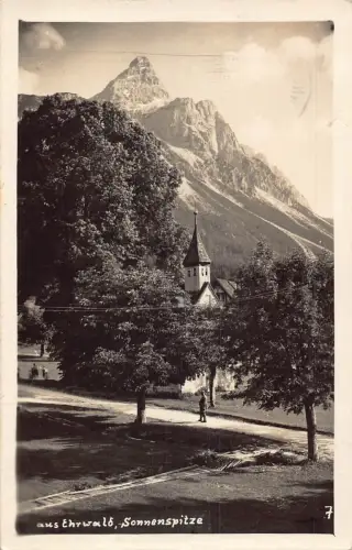A070 Österreich Ehrwald Sonnenspitze Bergkirche Vintage Postkarte