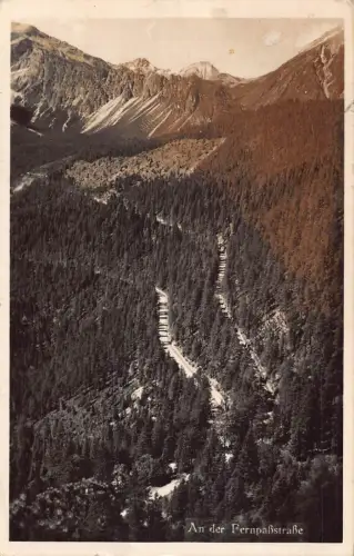 A070 Österreich 1931 Fernpassstraße Autobahn Fernpass Bergwald Postkarte