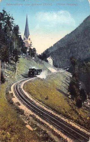 A069 Österreich 1911 Zahnradbahn Achensee Tirol Zahnradbahn Dampfzug Postkarte