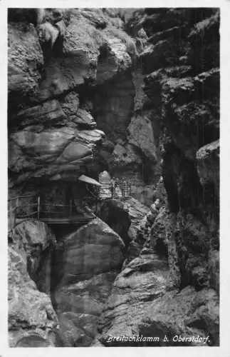 A069 Deutschland Breitachklamm bei Oberstdorf Höhlenbrücke RPPC Postkarte