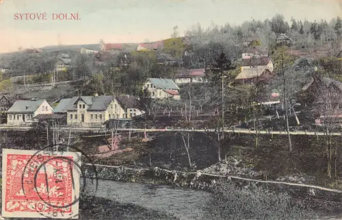A066 Tschechien 1919 Gablonz an der Neiße Jablonec nad Nisou Sytove Dolni Postkarte
