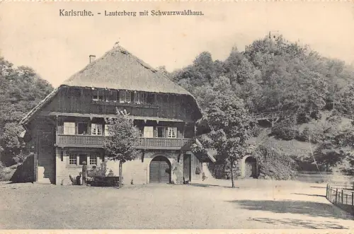 L168 Deutschland KarIsruhe Lauterberg mit Schwarzwaldhaus Vintage Postkarte