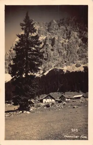 A070 Österreich Ehrwalder Alm Hütten RPPC Vintage Postkarte