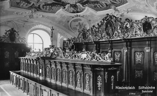 L168 Deutschland Niederalteich Stiftskirche Sakristei Innenkirche Postkarte
