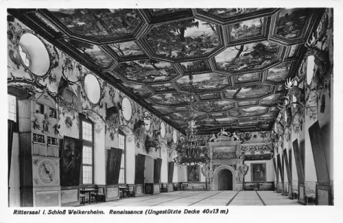 L168 Deutschland Rittersaal Schloss Weikersheim Schloss Innenraum Vintage Postkarte