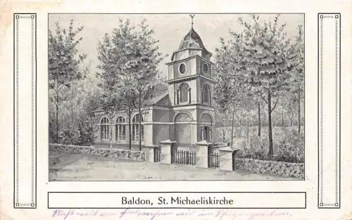 A066 Deutschland 1916 Baldon St Michaeliskirche Kirche Feldpost 1. Weltkrieg Postkarte
