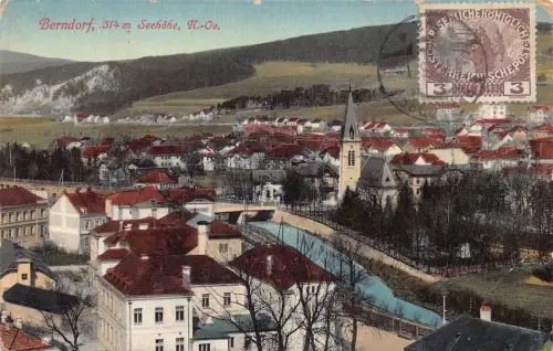 A065 Österreich 1915 Berndorf Seehöhe Panorama Vintage Postkarte