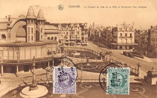 Belgien 1927 Ostende Kursaal Boulevard Van Iseghem Philatelistisches Interesse Postkarte