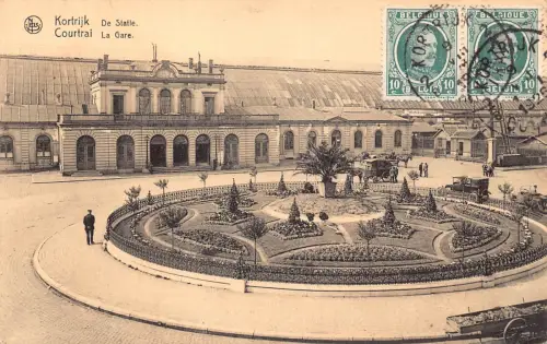 Belgien 1926 Kortrijk Courtrai Bahnhof Philatelistisches Interesse Postkarte
