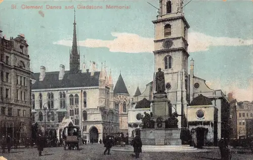 A889 England St Clement Danes and Gladstone Memorial Postkarte