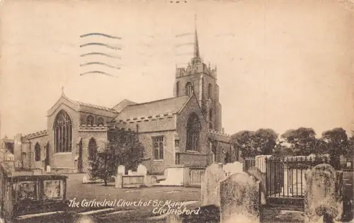 A890 England 1927 Cathedral Church St Mary Chelmsford Vintage Postkarte