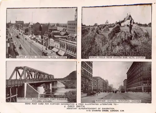 A892 Kanada Mehrfachansicht Brücke Fort William Jasper Avenue Weizenklee Postkarte