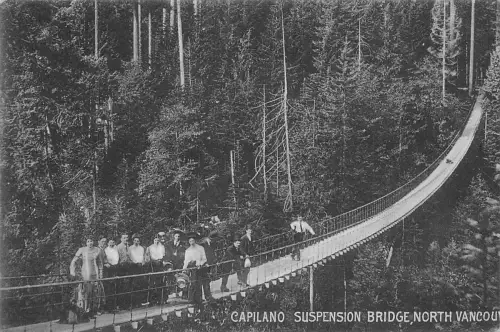 A892 Kanada Capilano Hängebrücke Nord Vancouver Vintage Postkarte