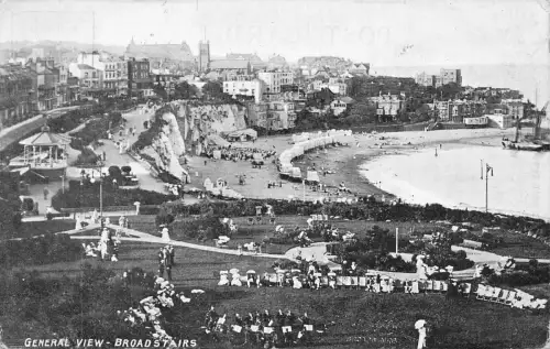 A890 England 1909 General View Beach Broadstairs Vintage Postkarte