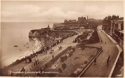 A891 England Promenade und Bandstand Broadstairs Vintage Postkarte