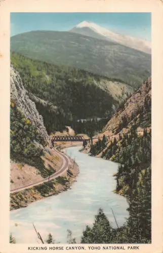 A893 Canada Kicking Horse Canyon Yoho National Park Vintage Postkarte