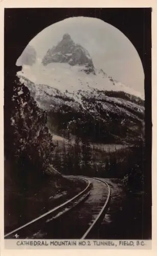 A893 Canada Cathedral Mountain no 2 Tunnel BC Railway RPPC Postkarte