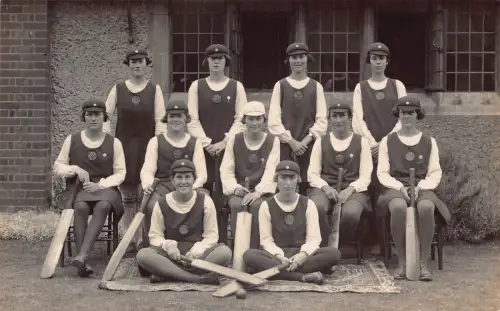 A895 Sozialgeschichte Britische Cricket Frauen Team Echt Foto Postkarte