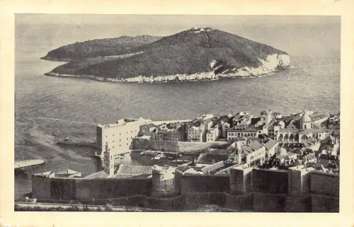 Kroatien 1937 Dubrovnik sa Lokrumom Insel Vintage Postkarte