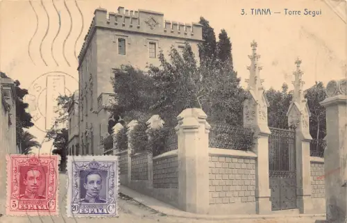 Spanien 1927 Tiana Torre Segui Vintage Postkarte