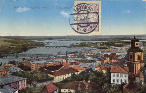 Polen 1927 Przemysl Gesamtansicht Vintage Postkarte