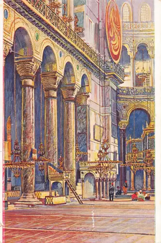 Türkei Konstantinopel Istanbul Innenraum Moschee Ste Sophie Vintage Postkarte