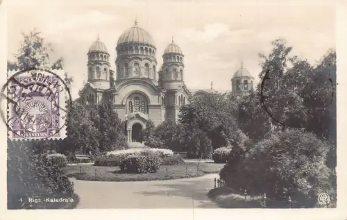 Lettland 1926 Rigaer Dom Vintage Postkarte