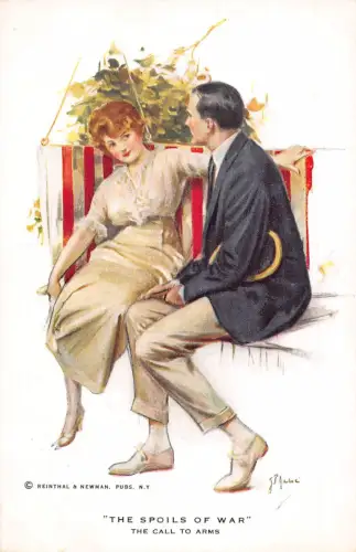 Love Romance Art signed ZP Nikolaki The Spoils of War Ruf zu den Waffen Postkarte B918