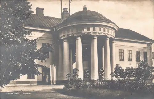 Schweden 1928 Harnosand Radhuset Vintage Postkarte