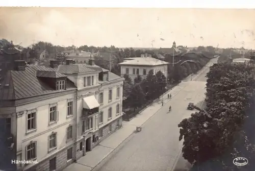 Schweden 1928 Harnosand Street View Vintage Postkarte