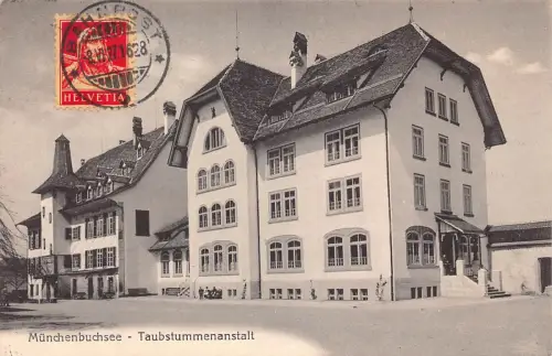 Schweiz 1927 Münchenbuchsee Taubstummenanstalt Vintage Postkarte