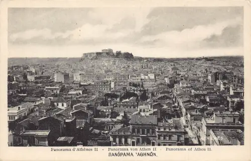 L328 Griechenland Athen Panoramablick Vintage Postkarte