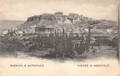 L328 Griechenland Thasos und Akropolis Ruinen Vintage Postkarte