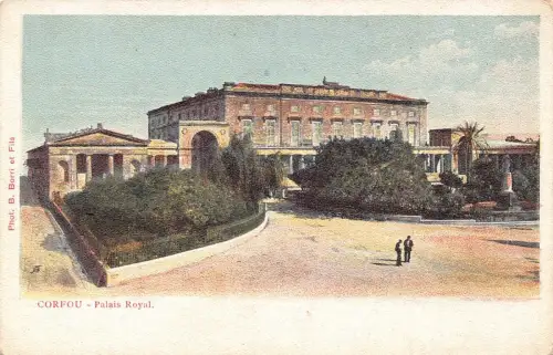 L329 Griechenland Korfu Königspalast Vintage Postkarte