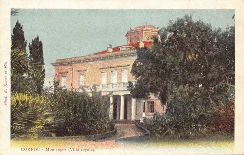 L329 Griechenland Korfu Mon Repos Königliche Villa Vintage Postkarte