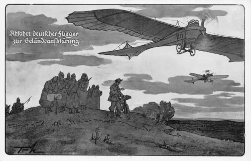 L018 Luftfahrtpionier Deutsche Luftflotte WWI signed vintage Postkarte