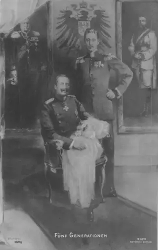 L406 Deutschland König Kaiser Wilhelm II und Sohn Vintage Postkarte