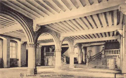 A903 Belgien Louvain Les Halles Salle des Pas Perdus Vintage Postkarte