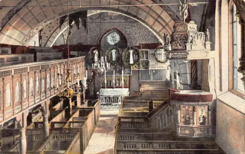 L184 Deutschland Bad Zwischenahn Kirche Innenraum Vintage Postkarte