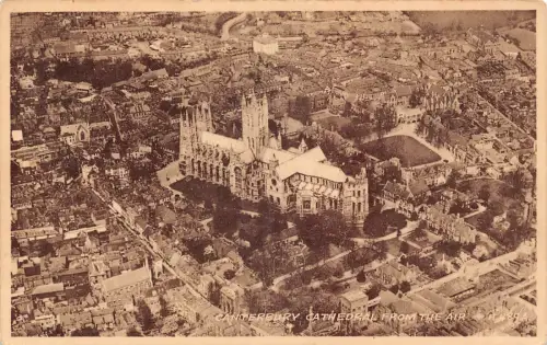 A904 England Canterbury Cathedral from the Air Vintage Postkarte